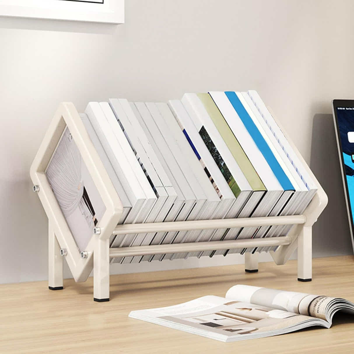 DS BS Metal Storage Rack Desktop Organizer - White