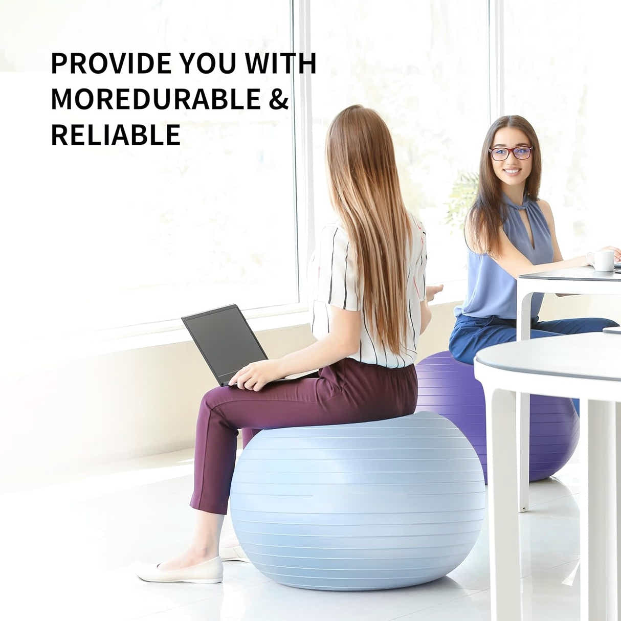 DS BS 65cm Yoga Ball Thick Anti Burst Exercise Ball - Blue