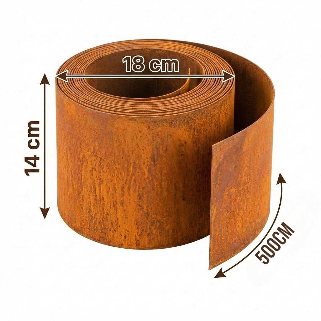 DS BS Garden Edging Flexible Rusty Metal Landscape Border - 5m