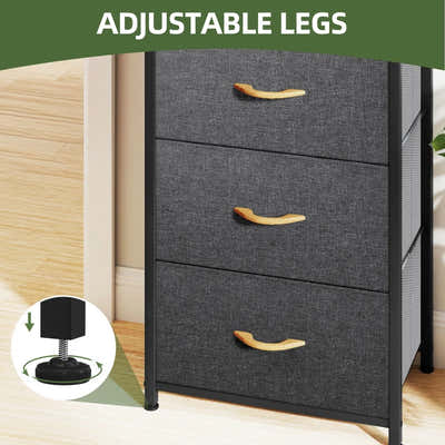 DS BS 4 Drawers Steel Frame Fabric Storage Chest-Dark Gray