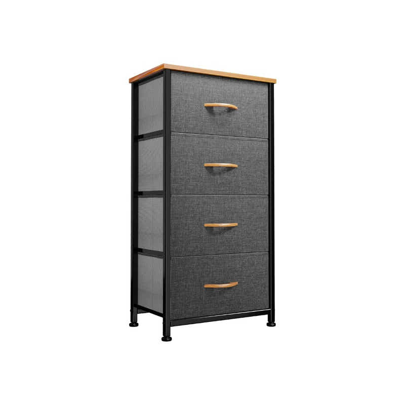 DS BS 4 Drawers Steel Frame Fabric Storage Chest-Dark Gray