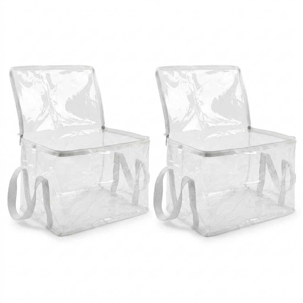 DS BS 2-Pack Clear Storage Bags | Cream White, Large