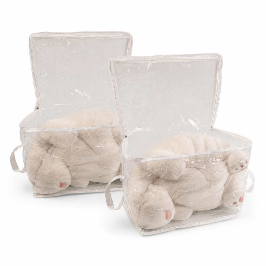 DS BS 2-Pack Clear Storage Bags | Cream White, Large