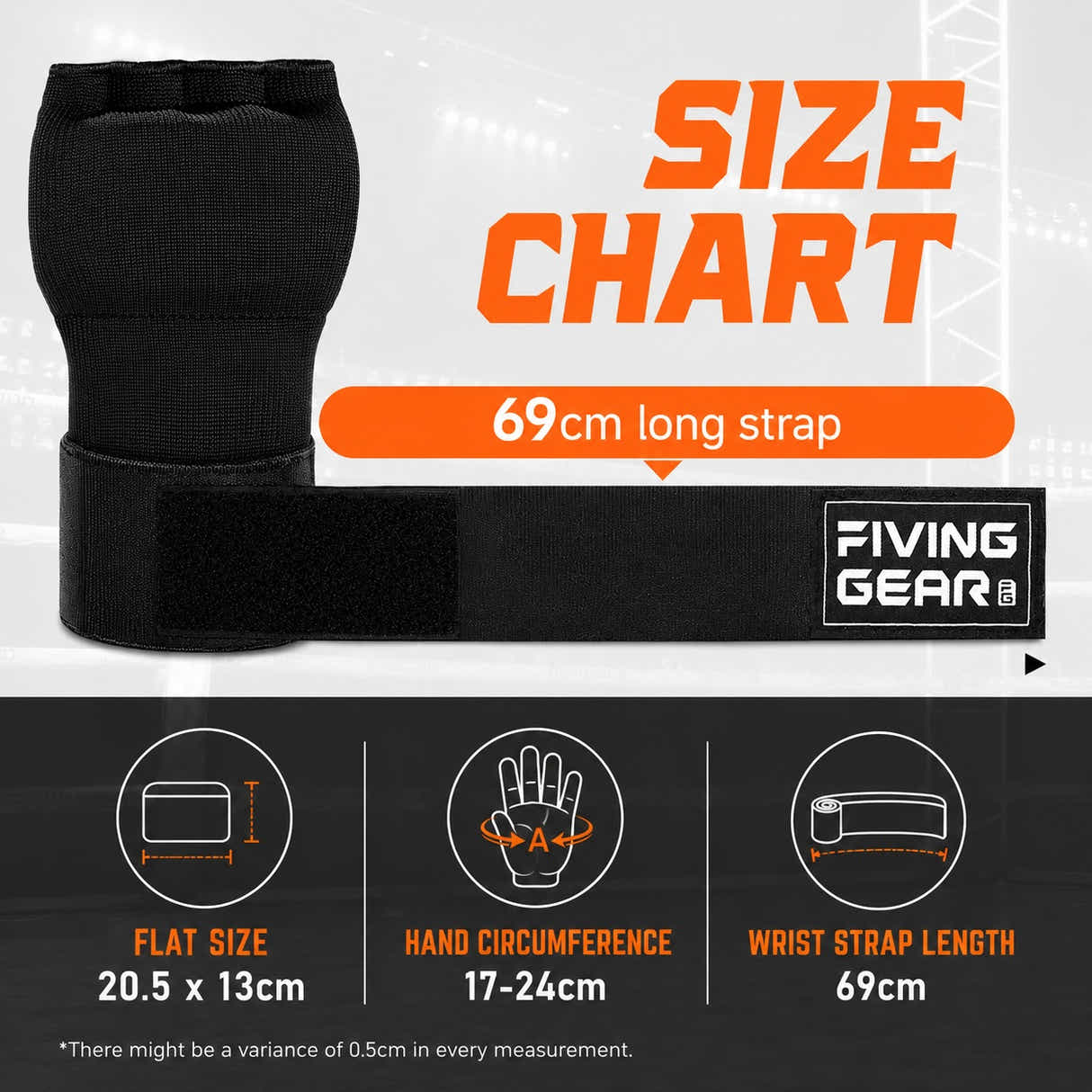 DS BS Half Finger Gel Boxing Hand Wraps | Black