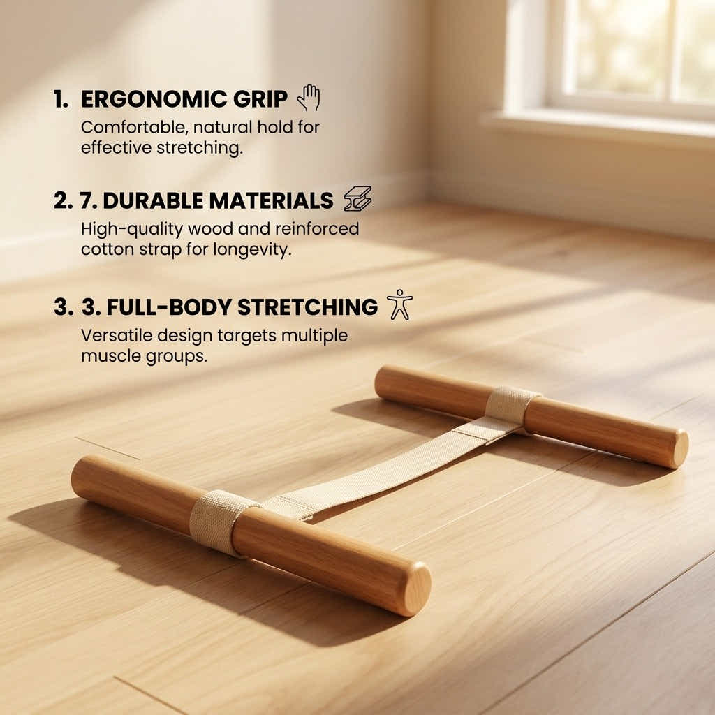 DS BS Professional Natural Wood Fitness Stretching Band