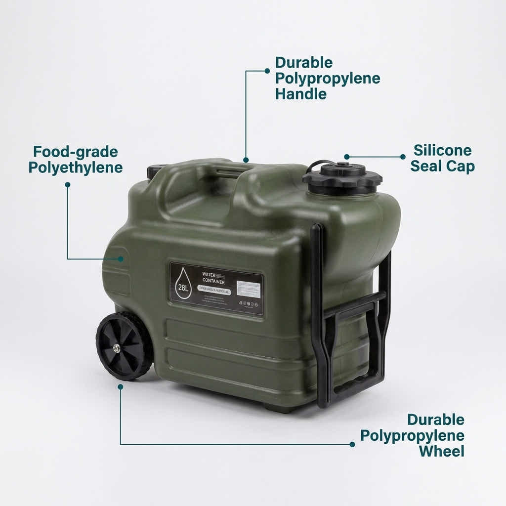 DS BS Wheeled Camping Water Jug | Green