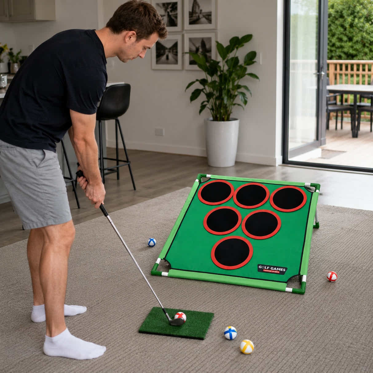 DS BS Golf Game Target Hitting Mat Play Set - Portable