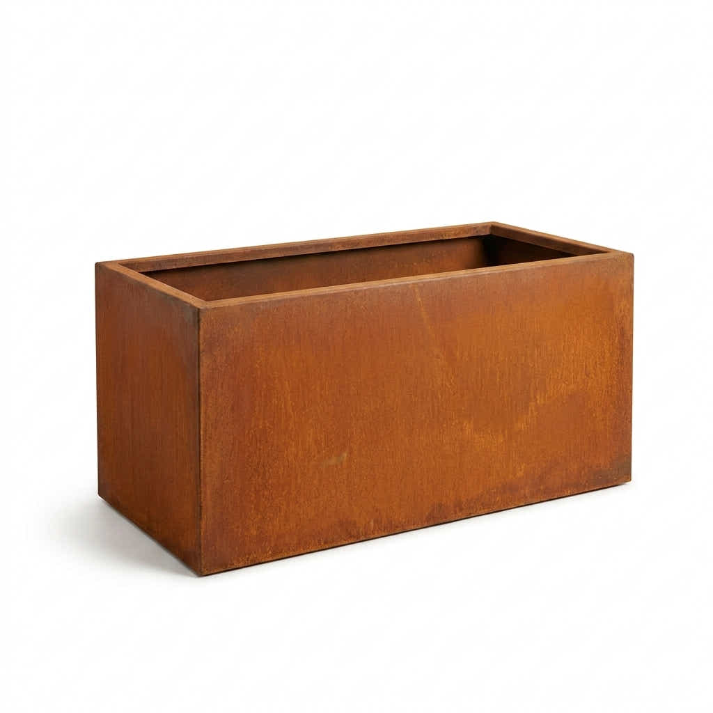DS BS Rectangular Corten Steel Planter | Rusted finish - 80cm