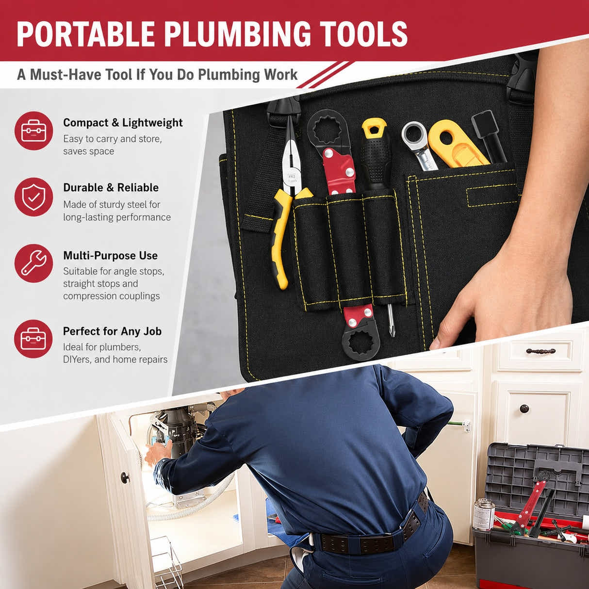 DS BS Plumbing Tools Angle Stop Wrench Kit