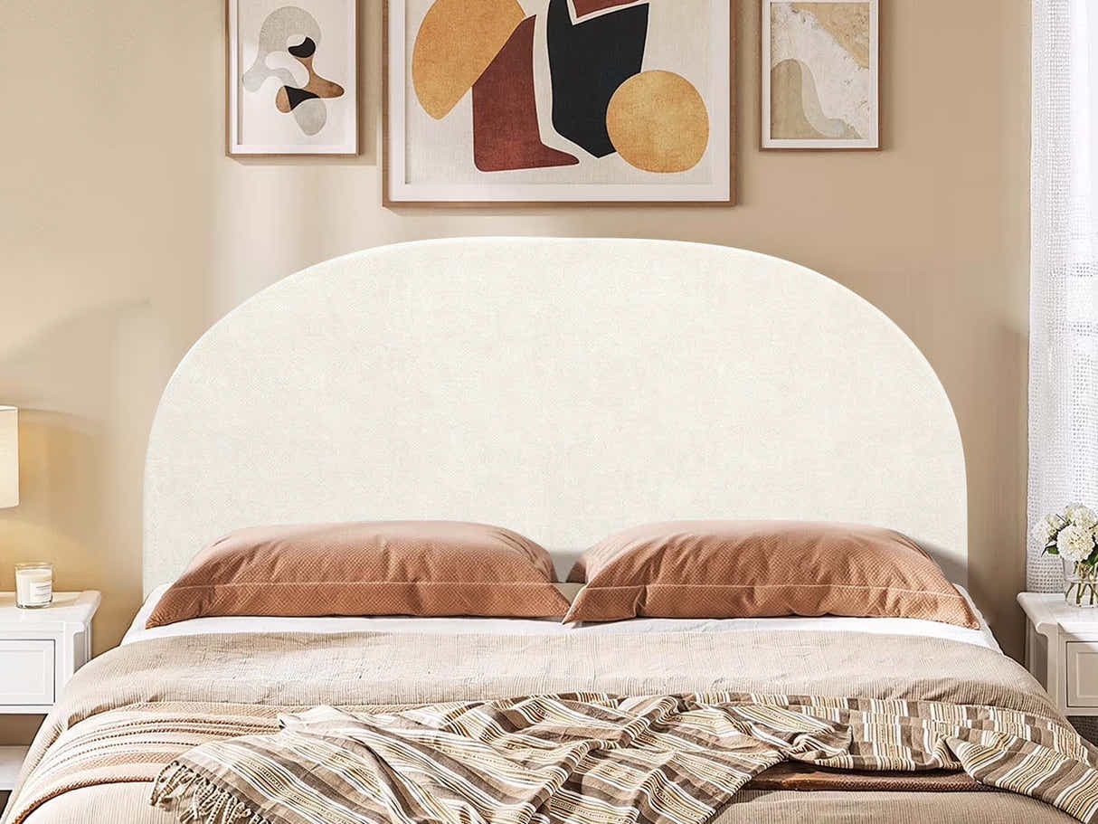 DS Xclusive Hanley Headboard Chenile Beige Queen