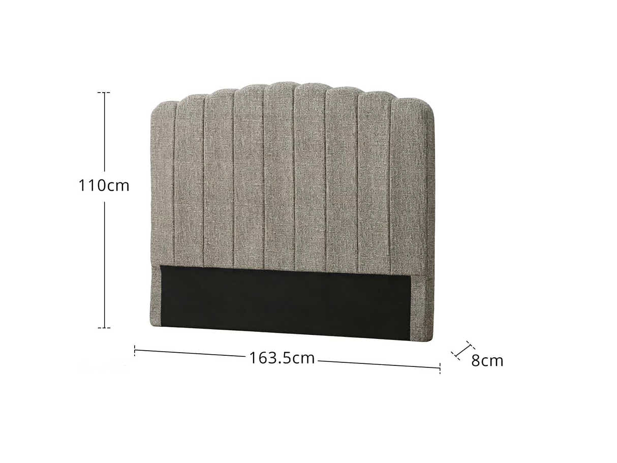 DS Purton Headboard Chenile Grey Queen