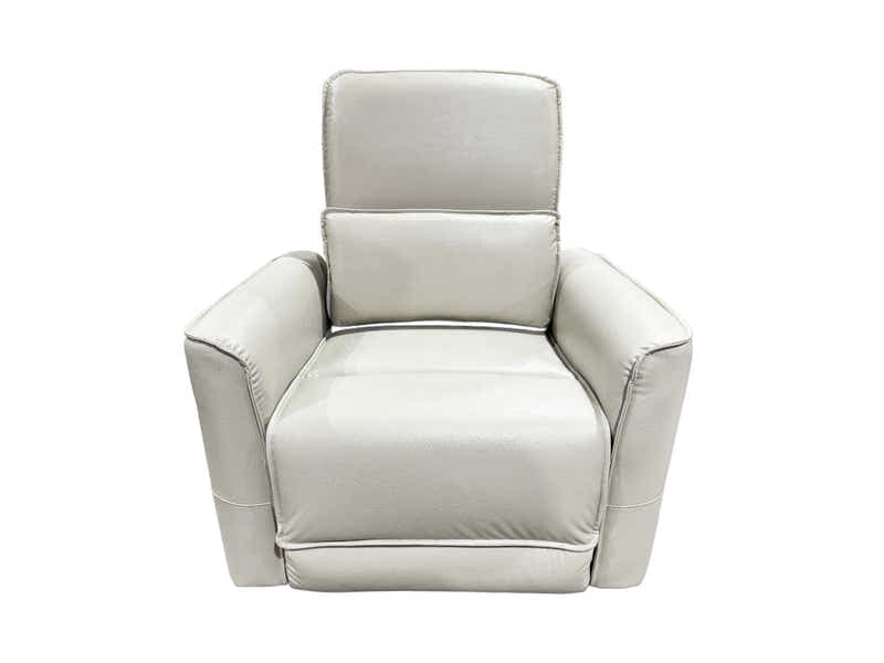 DS Rodger Air Leather Manual Recliner Chair Beige