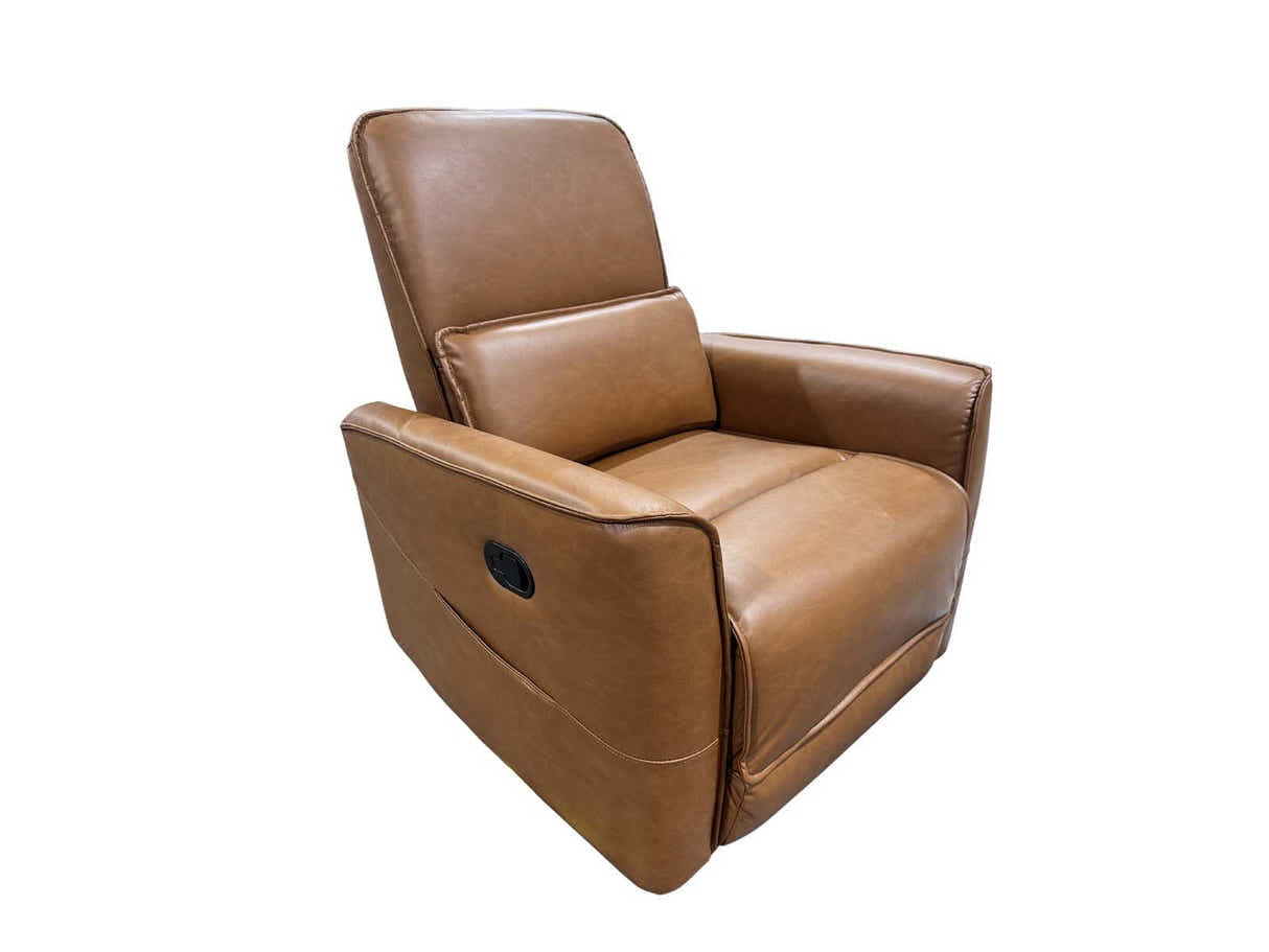 Rodger Air Leather Manual Recliner Chair - Brown