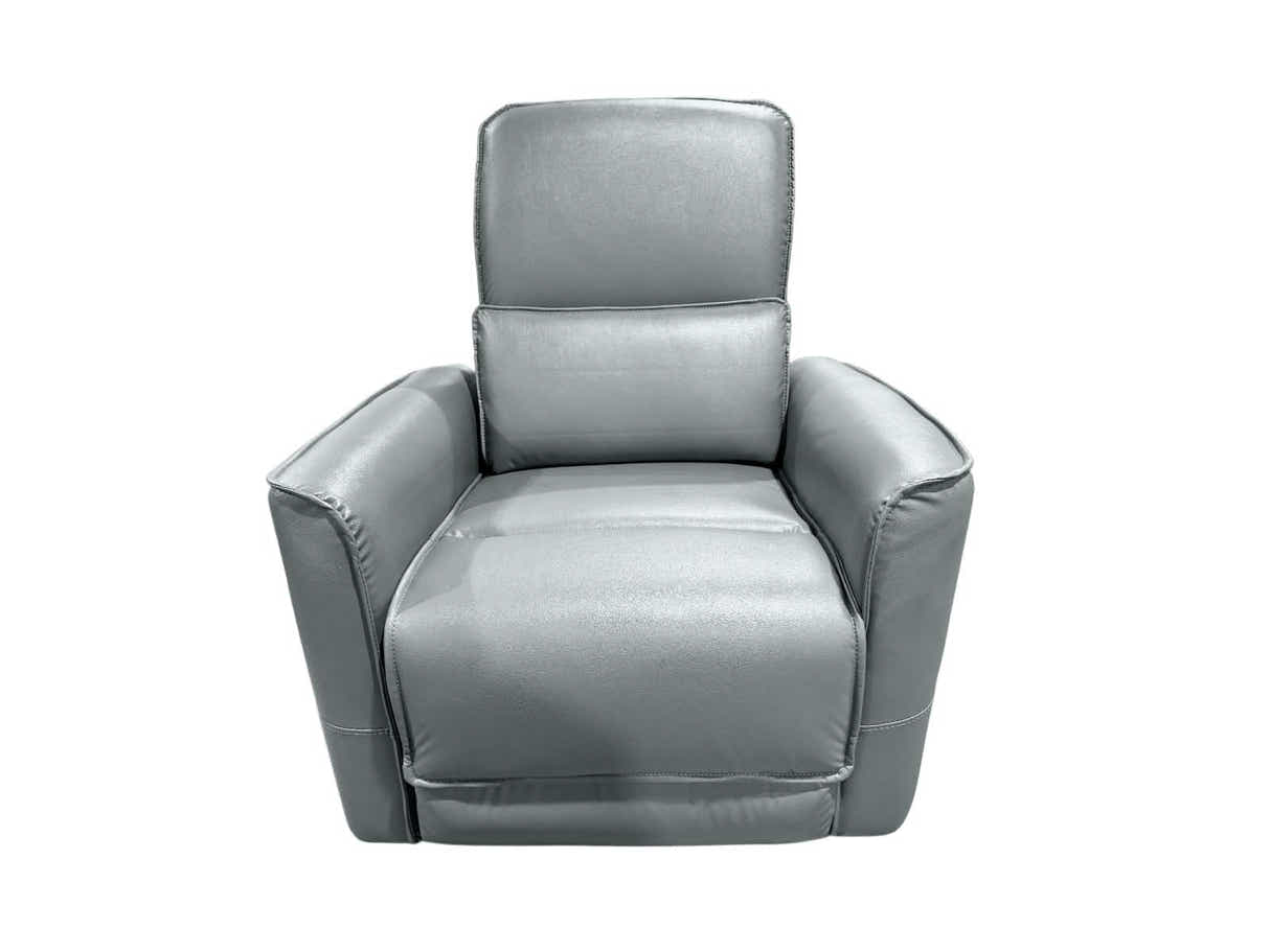 Rodger Air Leather Manual Recliner Chair - Grey