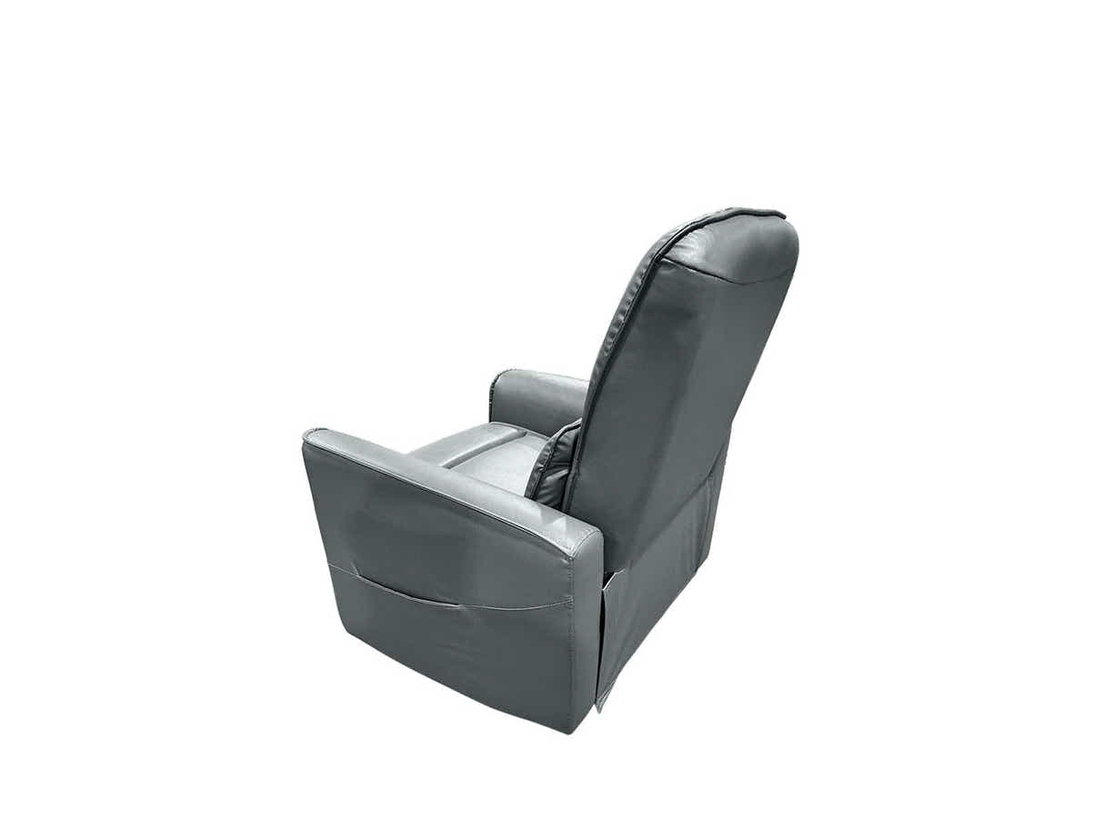 Rodger Air Leather Manual Recliner Chair - Grey