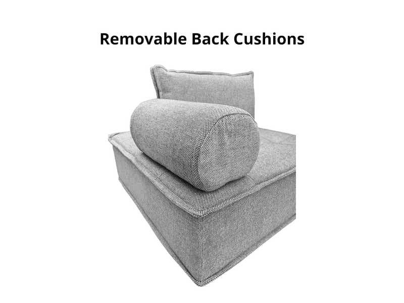 Suellen Sectional Sofa Set Chenille Light Grey