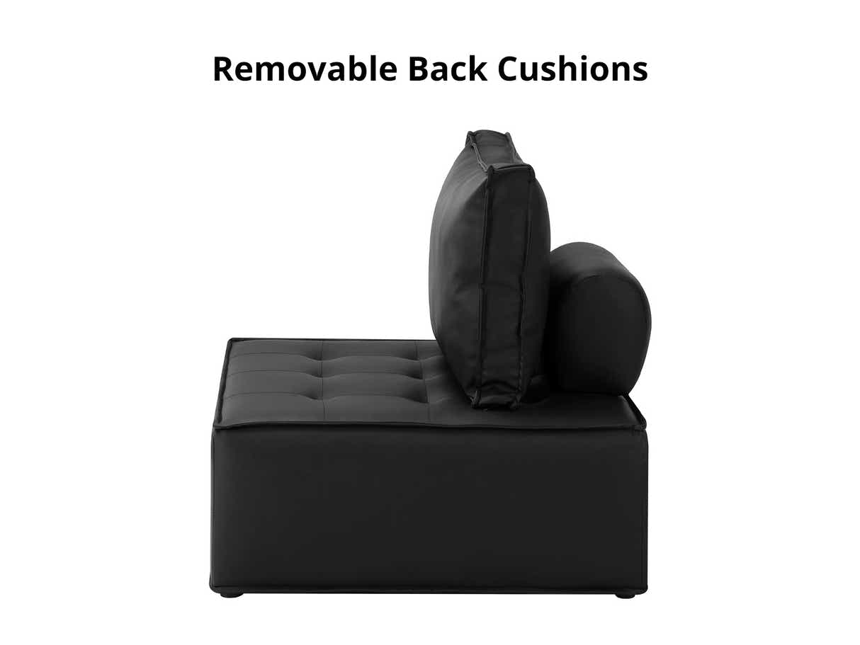 Suellen Sectional Sofa Set PU - Black