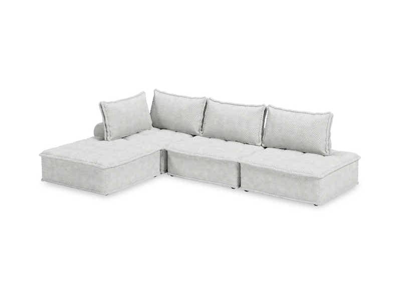 Suellen Sectional Sofa Set Pineapple Velvet White
