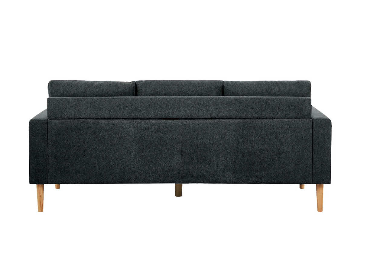 Darius Corner Sofa Linen - Black