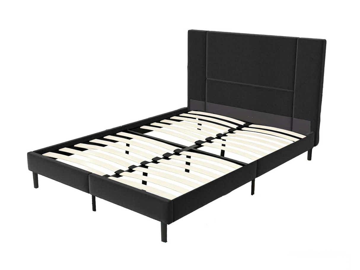 Aubrey Velvet Bed Frame & PIL20 Mattress with Pillows - Double