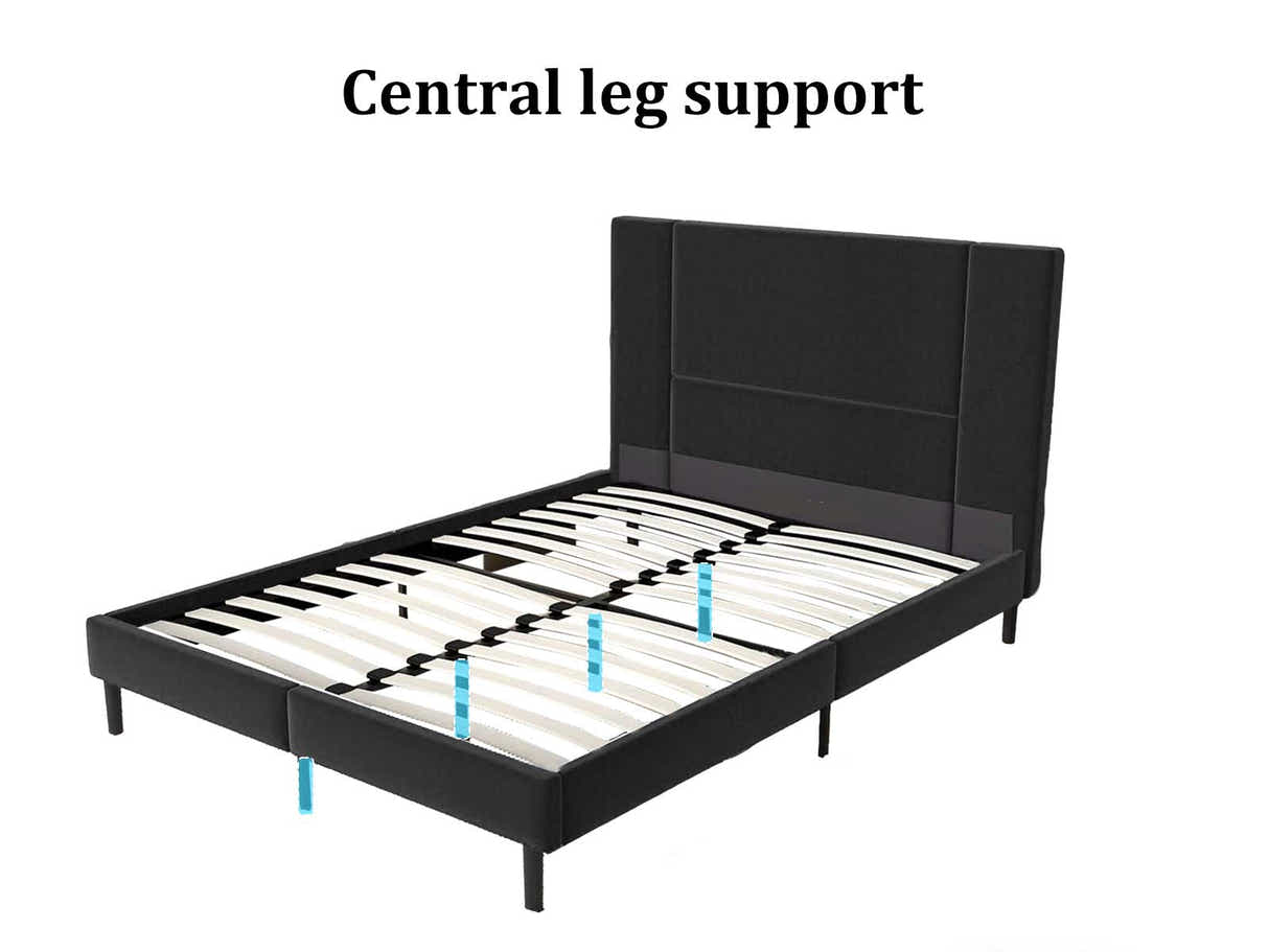 Aubrey Velvet Bed Frame & PIL20 Mattress with Pillows - Double