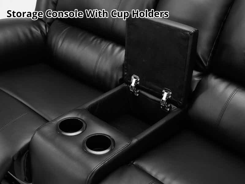 Caetlin PU Leather Recliner Sofa Set - Black