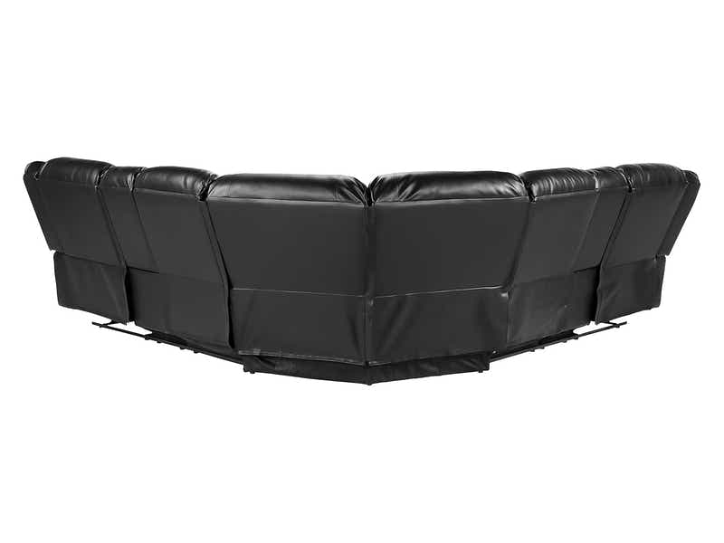 Caetlin PU Leather Recliner Sofa Set - Black