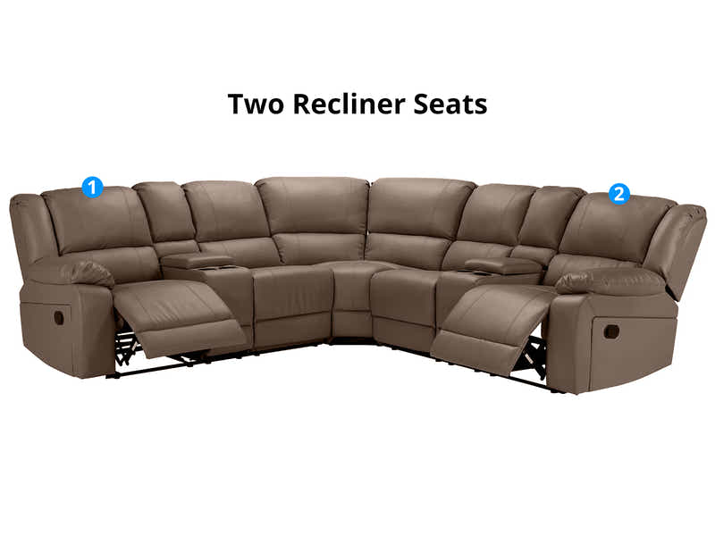 Caetlin PU Leather Recliner Sofa Set - Brown