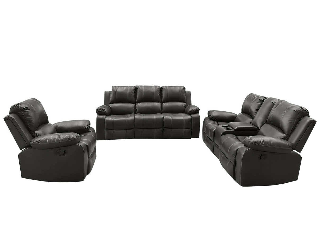 Evely Manual Recliner Sofa Set Brown