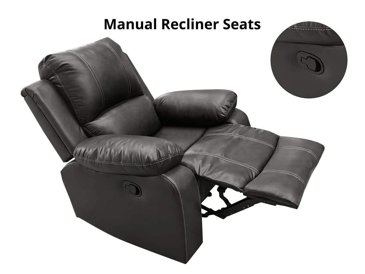 Evely Manual Recliner Sofa Set Brown