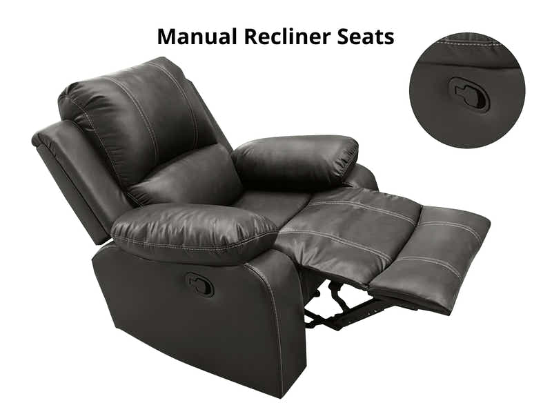 DS Evely Manual Recliner Sofa Set Brown
