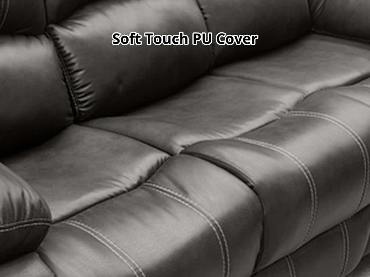Evely Manual Recliner Sofa Set Brown