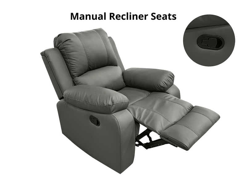 DS Evely Manual Recliner Sofa Set Grey