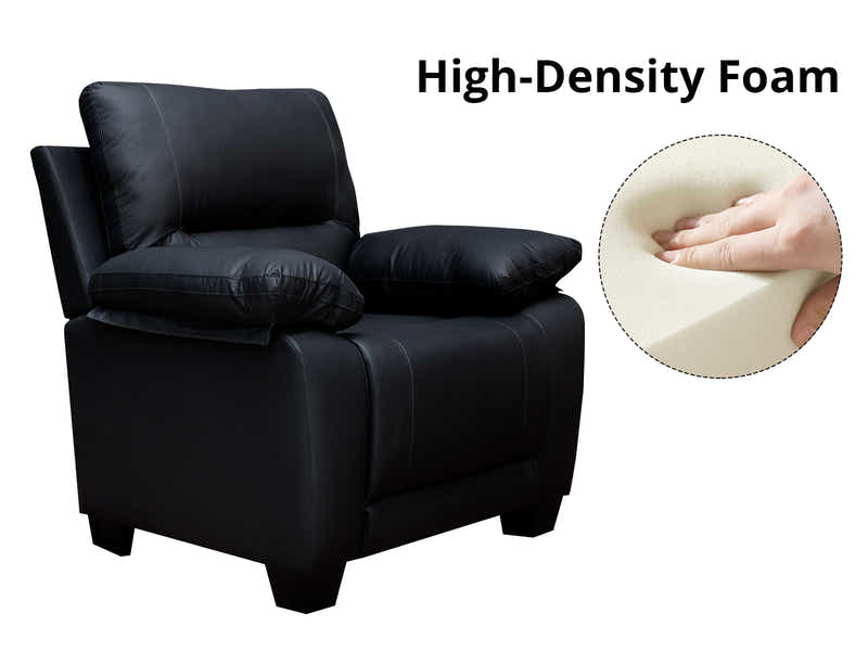 Nelda Cat Paw Leather Sofa Set Black