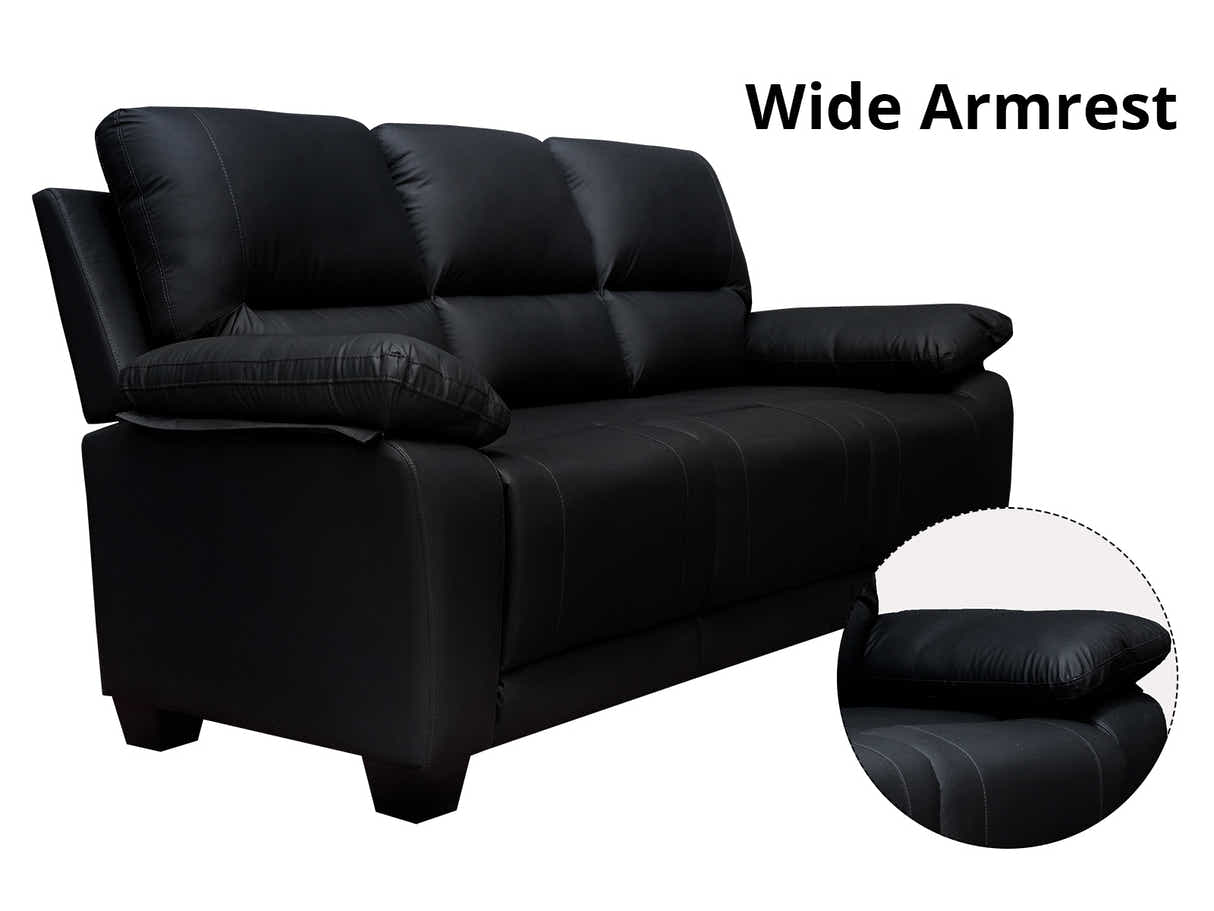 Nelda Cat Paw Leather Sofa Set Black