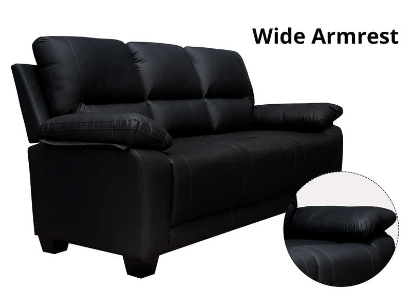 Nelda Cat Paw Leather Sofa Set Black