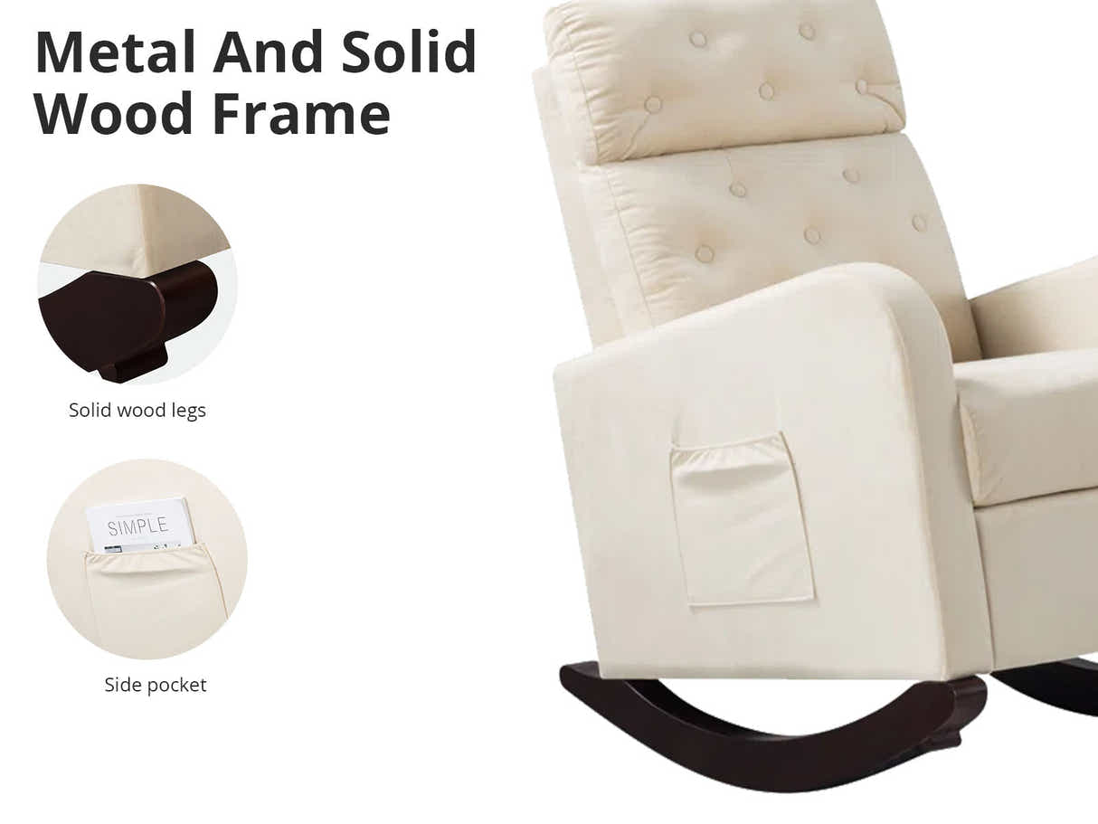 DS Sisco Velvet Rocker Chair - Beige