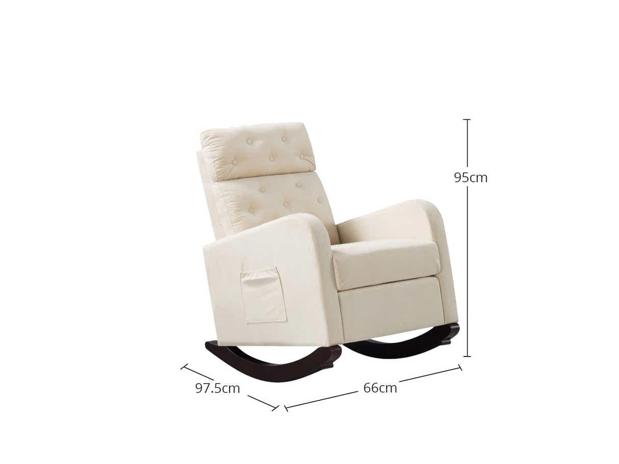 DS Sisco Velvet Rocker Chair - Beige