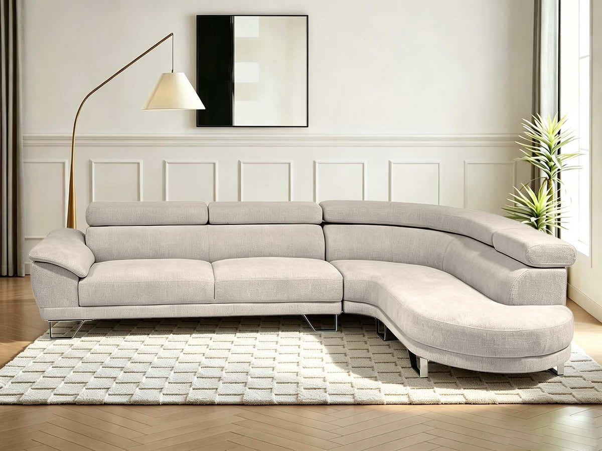 DS Sabina Sectional Sofa Velvet Beige