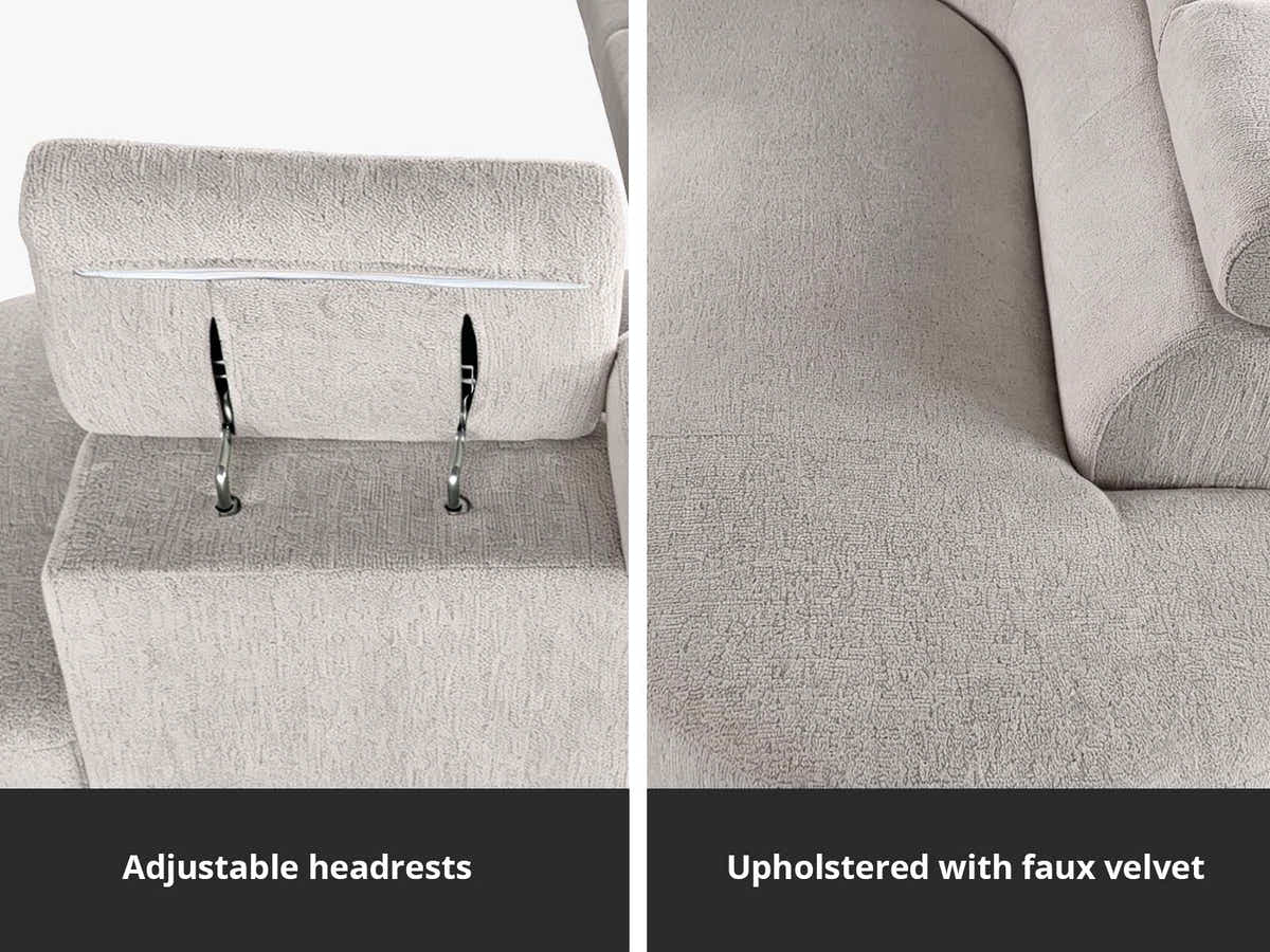 DS Sabina Sectional Sofa Velvet Beige