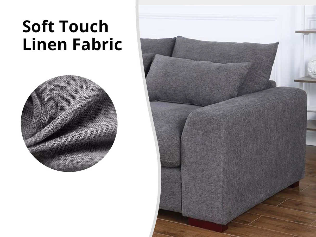 DS Jasmoder Sectional Sofa Set Dark Grey