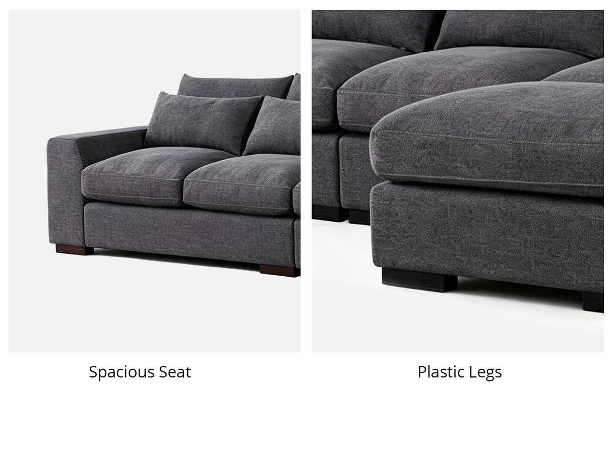 DS Jasmoder Sectional Sofa Set Dark Grey