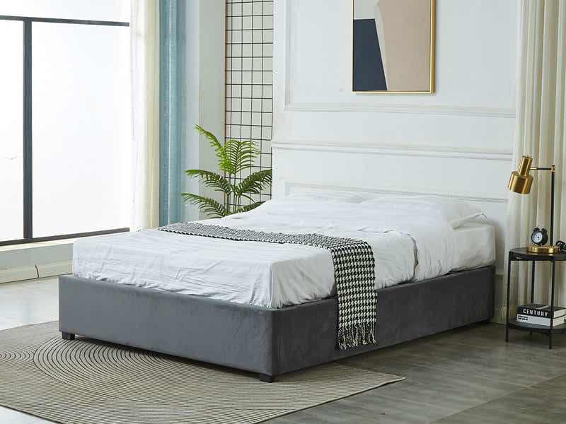 Keetsa Velvet Bed Frame Dark Grey - Queen
