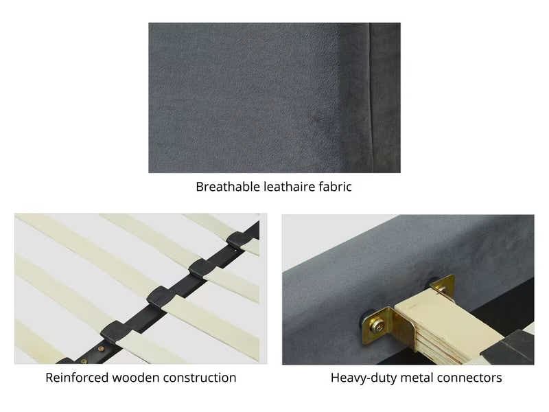 Keetsa Velvet Bed Frame Dark Grey - Queen