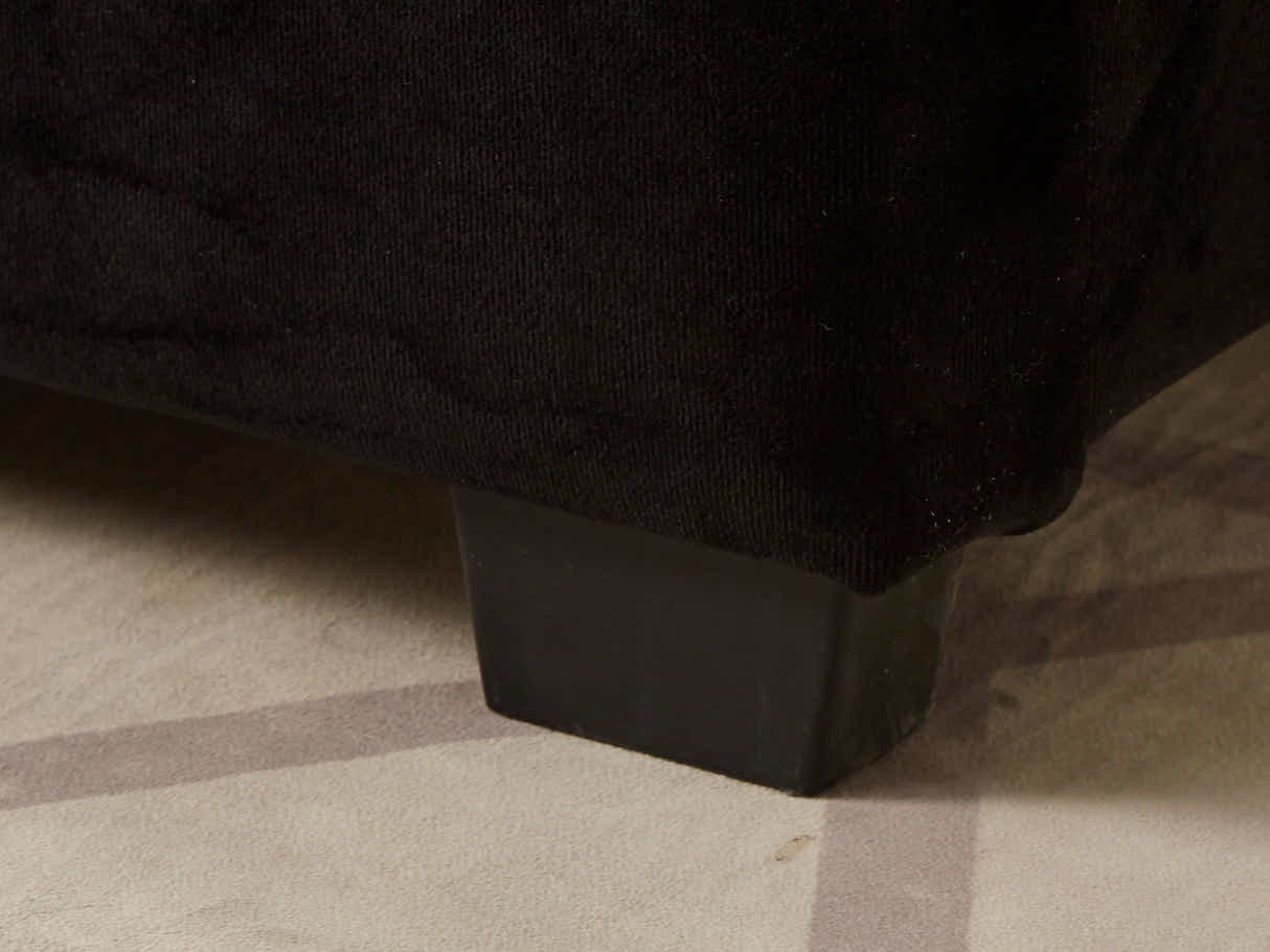 Aria Velvet Bed Frame Black - Queen