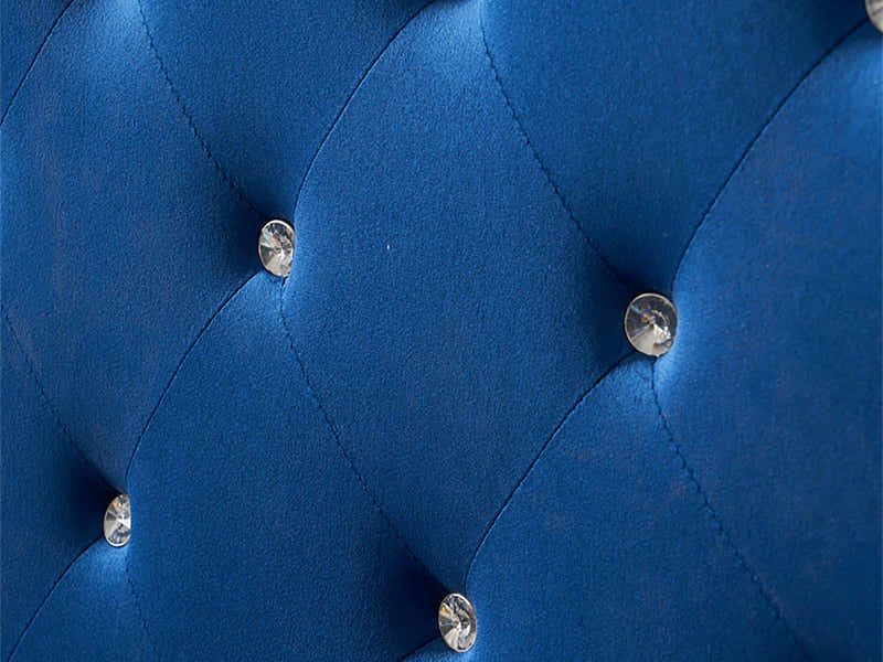 Aria Velvet Bed Frame Blue - Queen