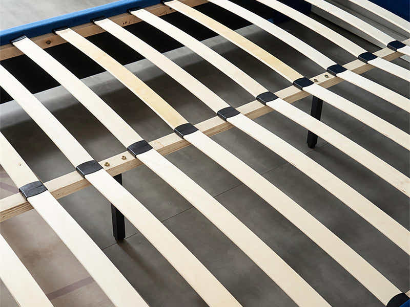 Aria Velvet Bed Frame Blue - Queen