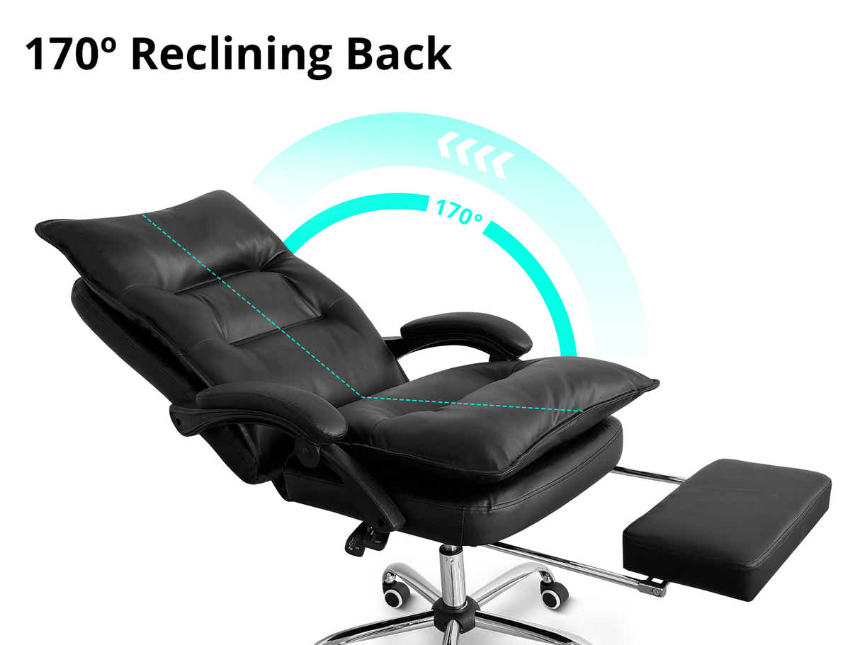 New Markus Office Chair with Footrest - Black