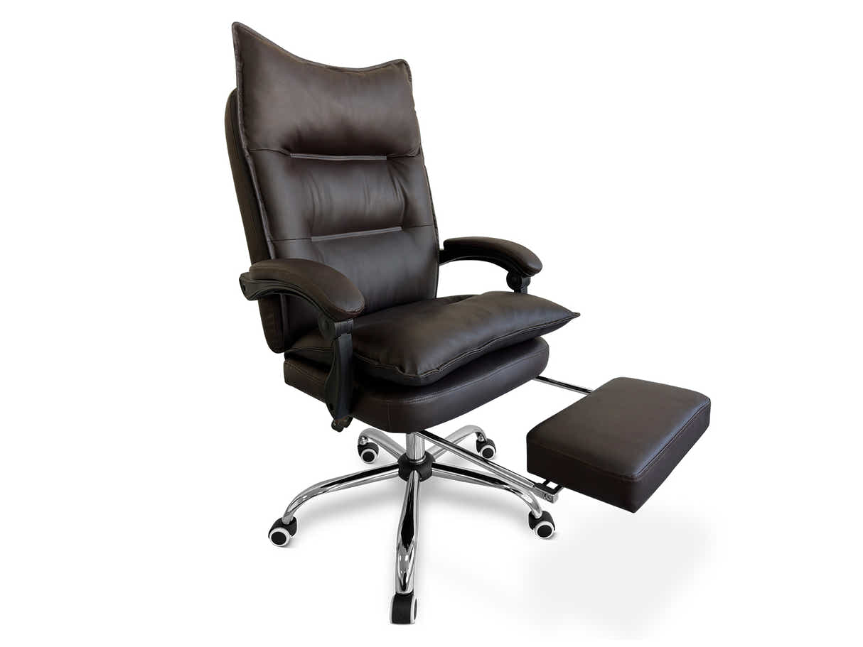 Koa Desk With Storage Bag & New Markus Office Chair with Footrest PU Coffee