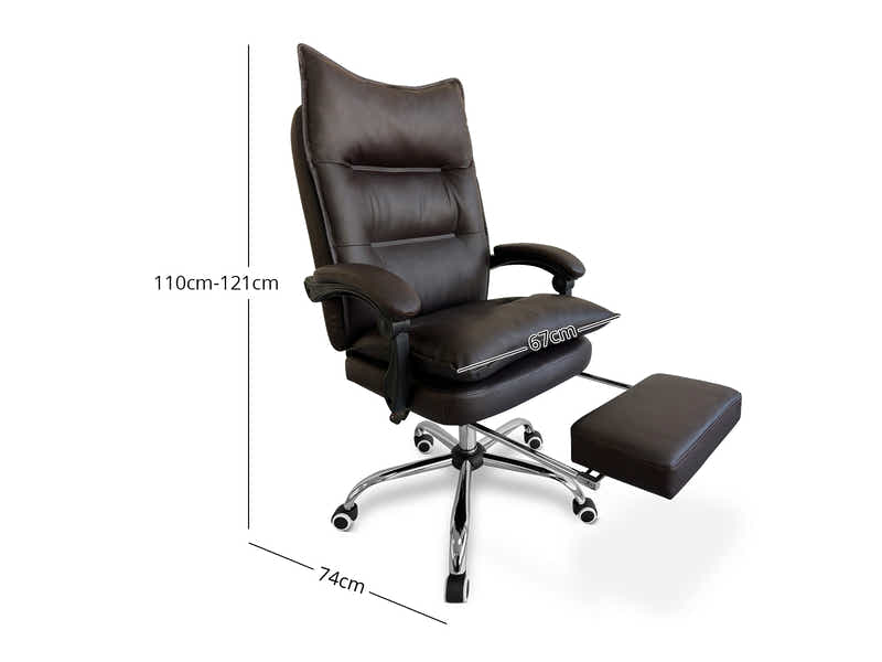 New Markus Office Chair with Footrest PU Coffee